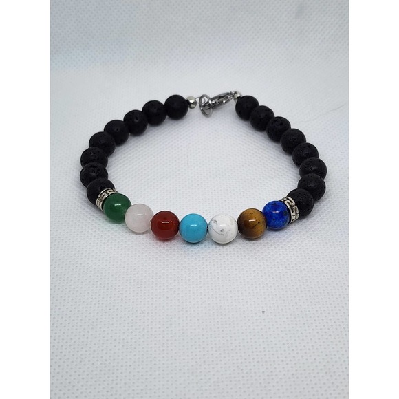 Chakra Lava Stone Bracelet - Picture 5 of 6